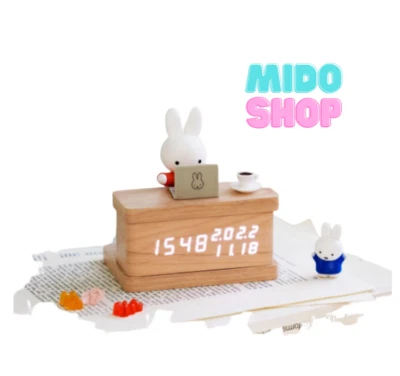 Miffy LED Calendar Table Clock USB Desk Display Time Date Perpetual Alarm - Image 1 of 4