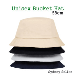 Bucket Hat Bush walking Fishing Outdoor Summer Cotton Plain Hat- Uni Sex 58cm