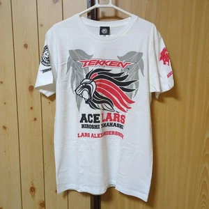 New Japan Pro-Wrestling x Tekken (Hiroshi Tanahashi x Lars) T-shirt Medium White - Picture 1 of 6
