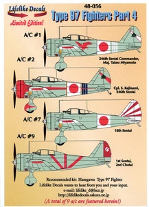 Lifelike 48-056 Ki-27 Nate Type 97 fighter part 4 1/48 scale decals - Picture 1 of 1