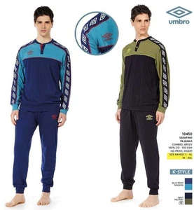 Herren Schlafanzug Langarm Baumwolljersey Umbro 10450 - Bild 1 von 1