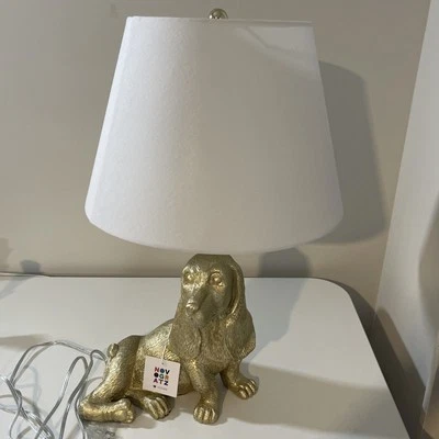 Novogratz Gold Dog Figure Statue Decor Table Lamp Rare - Image 1 of 4
