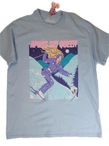 Camisa Barbie Mujer Grande Azul Après Ski Queen Gráfico Camiseta Camiseta 100% Algodón - Imagen 1 de 6