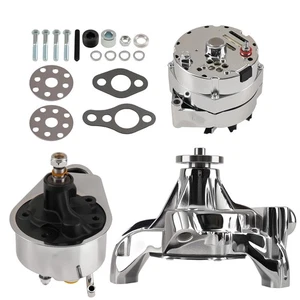 Engine Rebuild Kit Chrome for SBC Chevy 1969-1987 Direct Fit Long Water Pump - Picture 1 of 11