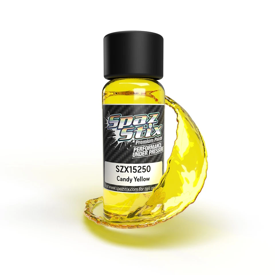 Spaz Stix Candy Yellow Airbrush Ready Paint 2oz Bottle SZX15250 15250 - Imagem 1 de 1