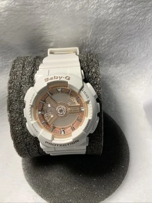 new Casio  BA110-7A1  Women's Baby-G White Resin Rose Gold Dial  - Image 1 of 4