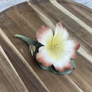 Capodimonte Napoleon Italy Porcelain Yellow Lily Flower - Picture 1 of 13