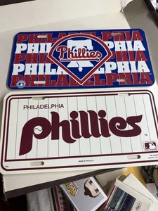 PHILADELPHIA PHILLIES VINTAGE CAR LICENSE PLATE UNUSED Tag Express Plastic (2) - Picture 1 of 2