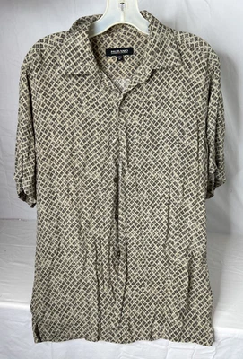 Men’s Murano Button Dress Shirt Size M 100% Rayon - Imagem 1 de 4