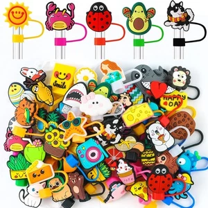 50 Pcs Different Straw Cover Caps for Tumblers, Cute Dringking Straw Toppers,... - Picture 1 of 6