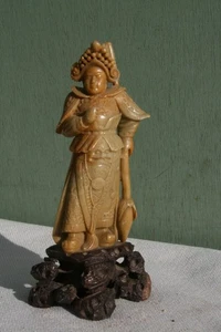 Guerrier Chine stéatite soap stone - Foto 1 di 6