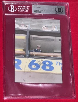 Harry Caray "Take Me Out to The Ballgame" Autographed Photo Signed BAS Beckett - Изображение 1 из 4