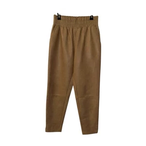 LAMARQUE 100 % Leder Pull-On elastische Taille hoch geschnitten Jogginghose hellbraun Größe 10 - Bild 1 von 4