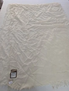 Nuova sciarpa Nordstrom misto seta cashmere frange avorio taglia unica made in India - Foto 1 di 3