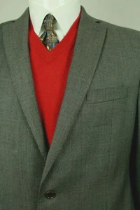 TALLIA FOR MACY'S DESIGNER MEN'S GRAY GLENCHECK 2 PC 2 BUTTON SUIT 44L VGC! - Imagen 1 de 12