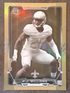 PJ WILLIAMS RC 2015 Bowman - #4 Rookie Gold SP /399 Saints.  B2E - Picture 1 of 3
