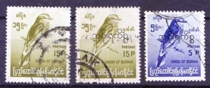 Burma 1964 used, Indian Roller (Coracias benghalensis) birds - Picture 1 of 1