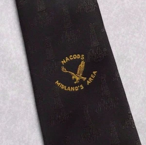 Tie Necktie Mens Vintage NACODS MIDLANDS AREA MINING MINERS - Picture 1 of 4