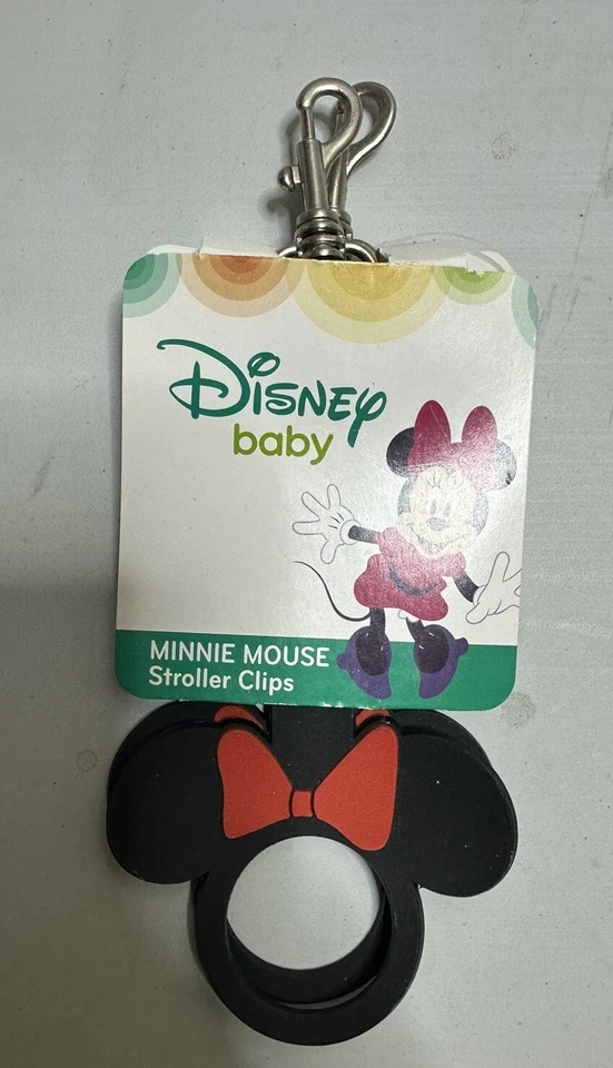 Baby Disney Minnie Mouse Set of 2 Stroller Clips Easy Hanging Diaper Bags Purses