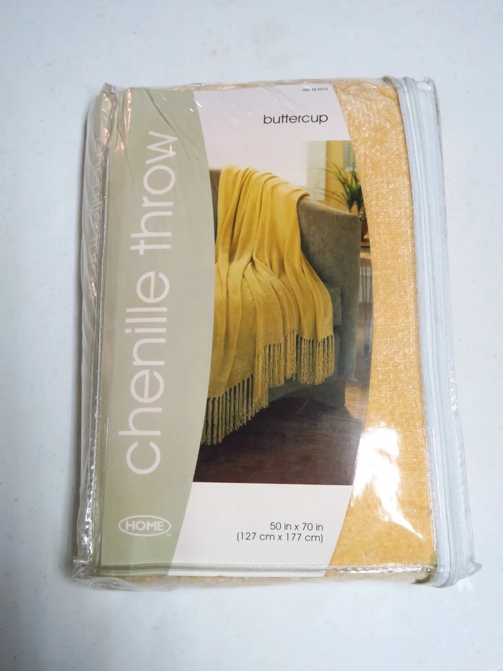 Manta Chenille Throw (Buttercup) 50" x 70" [NUEVA] Foto 1 de 2