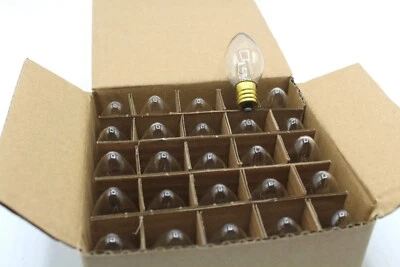 (25 PACK) 15 Watt Night Light Bulbs Dimmable String Lights Outdoor C7 & E12 Base - Image 1 of 3