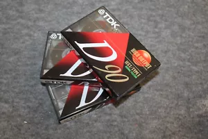 Three (3) TDK D90 Audio Cassette Tapes Blank 90min High Output Type-1 NEW Sealed - Picture 1 of 5
