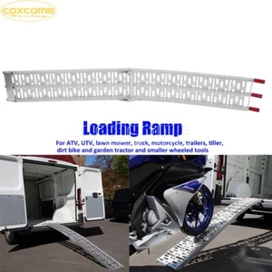 227mm Wide Track Folding Aluminium Motorcycle/Bike/ATV/Quad Loading Ramp Silver - Picture 1 of 8