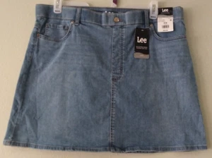 Lee Blue Jeans Sculpting Denim Skirt Women 20 Slim Fit High Rise Pull-On Waist - Picture 1 of 10
