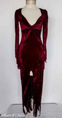 Sexy Vestido de Bruja Terciopelo Dobladillo Dentado Multi Personaje Halloween Disfraz Vestido Foto 1 de 4