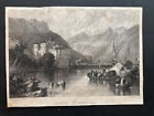 Castle Of Chillon Wallis After Stanfield Small Print Engraving