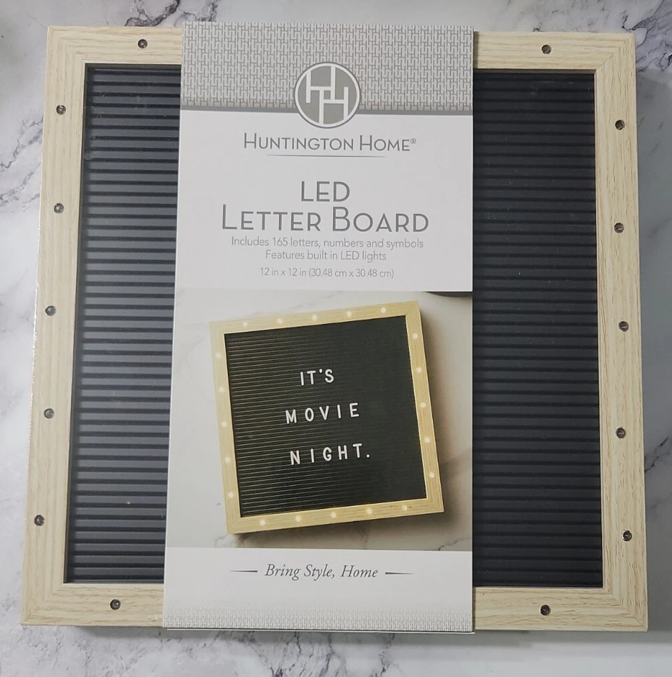 Changeable Letter Board by Huntington Home LED 12” X 12” Natural - Image 1 of 2