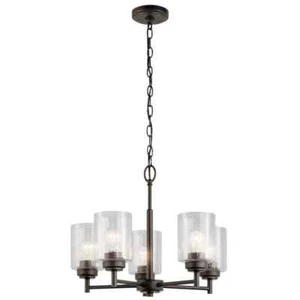 KICHLER Winslow 19.75 in. 5-Light Olde Bronze Contemporary Shaded Chandelier - Picture 1 of 9