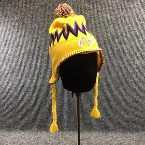 Gorro Pom Pom Unisex NBA LA Lakers dorado púrpura negro talla única se adapta a todos los acrílicos - Imagen 1 de 13