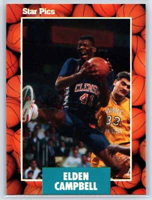 1990 Star Pics Elden Campbell Rookie Clemson Tigers RC #35 - Image 1 of 2