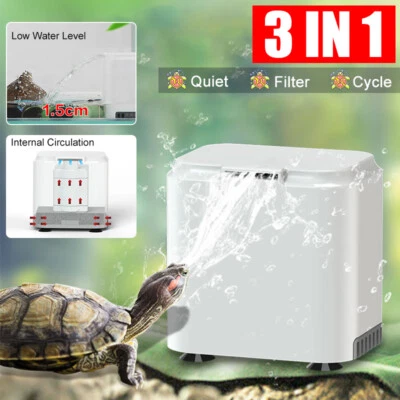 3 IN 1 Turtle Tank Internal Filter Low Water Level Circulatory Canister Filter - Image 1 of 4