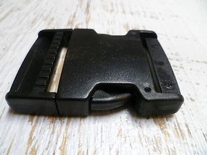 Quick Side Release Buckle Clips - 50mm - Black Plastic - 1 Backpack Bag Clip - Picture 1 of 4