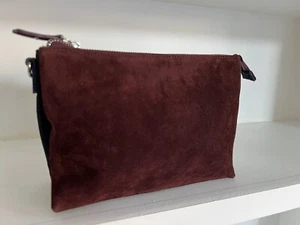 Beck Sondergaard Maroon, Grey & Navy Suede Clutch Shoulder Bag - Picture 1 of 16