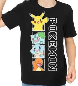 Pokemon Boys Girls Black T-Shirt 100% Cotton Kids Tshirt - Picture 1 of 3