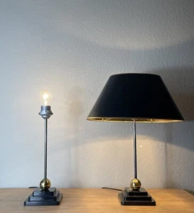 1 Paar Klassische Art Deco Tischlampen Kugel Designer Lampe Chrom Messing - Bild 1 von 13