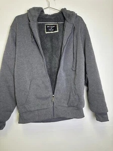 Men's Sportswear Soft Sherpa Lined Fleece Zip Up Hoodie Jacket Size Medium *NWT* - Picture 1 of 5