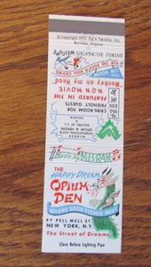 TIP N TWINKLE GAG MATCHBOOK COVER: OPIUM DEN NEW YORK, NY 1957 MATCHCOVER -C4 - Bild 1 von 2