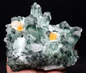1630g New discovery green ghost Yellow crystal clusters of mineral samples - Picture 1 of 12