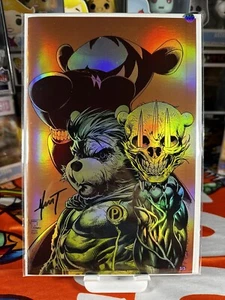 Do You Pooh Poohverine Tiggom Virgin Foil YellowSkull Variant 3/5 Signed ByMarat - Picture 1 of 2