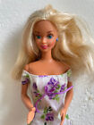 Barbie 1976 blond langhaarig Arme zur Seite bewegbar leicht gebräunt Ohrstecker