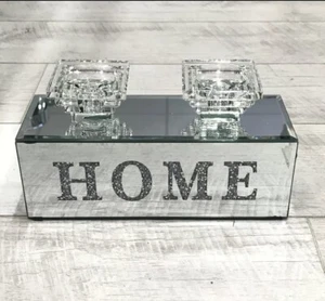 XL SPARKLY BLING CRUSHED DIAMOND CRYSTAL FILLED TEA LIGHT CANDLE HOLDER - Picture 1 of 1