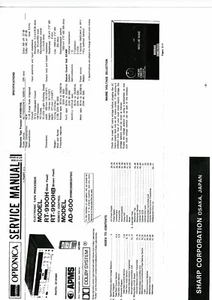 Sharp Optonica Service manual para RT- 9100 AD- 600 Copy - Imagen 1 de 1