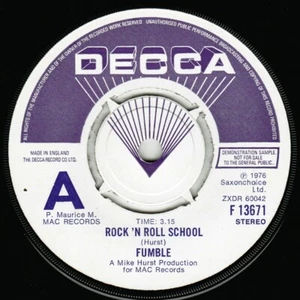 Fumble Rock N Roll School Decca 1976 Demo Promo + On The Road To Fame EX - Bild 1 von 3