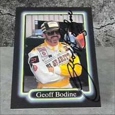 Geoff Bodine LEVI GARRETT WINSTON CUP VINTAGE signed NASCAR card 1990 MAXX #11
