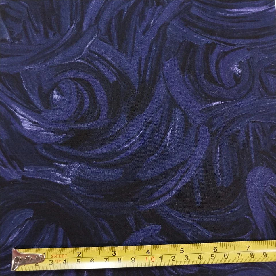 PINTURAS DE DEDOS 2 yd Negro Púrpura Azul Licuadora Stephanie Brandenburg Tela Camelot Foto 1 de 4