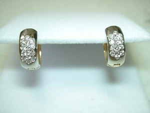 Pendientes aro diamantes oro 14k Y/W 0,39 ct dos SI1-H (tienda cerrada) - Imagen 1 de 4